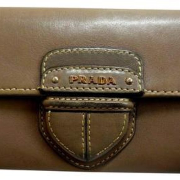 Prada Dark Taupe Or 'argilla' 'city Calf' Line - Picture 2 of 8